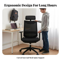 Ergonomic Design Sled Base Mesh Chair Fixed Armrests Office Furniture Breathable posterior supportrest Indoor Seating Support for Students, Home Users, Guests, Study Room, Reception Area