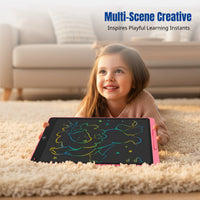 LCD Writing Drawing Board for Kids, Single-Button Erase, Cartoon Design, Reusable Handwriting Pad