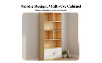 Living Room Beverage Rack Decorative Design Multi-Compartment Display Shelf Large Capacity Freestanding Display Shelf for Entrance, Home Bar Area