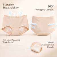 Underwear Women Multipack with Bamboo Fibre and Gusset, High Elastic Seamless Knickers for Breathable Lightweight Material