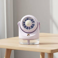 Rechargeable USB Desktop Misting Fan Adjustable Airflow Water Cooling Desk Fan 3 Wind Speeds Desktop Evaporative Cooler Nano Mist for Office Workers, Students, Bedroom, Dorm Room, Travel