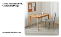 Solid Wood Leg Firm Table Structure Home Office Computer Desk Sturdy Construction Simple Wooden Desk for Students, Dorm Room, Bedroom