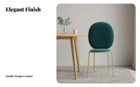 Nordic Design Upholstered Oval-Back Chair Minimalist Design Household Furniture Ergonomic Backrest Accent Seat Light Luxury Aesthetic for Young Adults, Office Workers, Dining Room, Restaurant, Kitchen, Bedroom