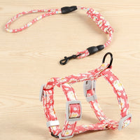 Cat Harness and Leash Set, H-shaped Soft Kitten Harness and Kitten Leash for Outdoor Walking, Breakaway Resistant Leash for Small Cats, Rose