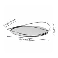 Serving Piece Silver Serving Tray Tabletop Decor Raised boarder Metal Frame