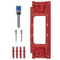 Door Hinge Template with Router Bit Adjustable Door Hinge Router Template Precision for Woodworkers, Hobbyists