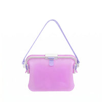 Water Resistant Silicone Shoulder Bag Clasp Closure Matte Shoulder Bag for Travel, Swimming