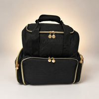 Quilted Duffle Bag Soft-Sided Quilted Travel Bag Padded Travel Case Multi-Compartment Lightweight for Travelers, Business Trips