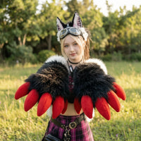 Furry Animal Claw Gloves Soft and Furry Furry Claw Gloves Oversized Creature Paws for Cosplayers, Furries, Cosplay, Conventions, Photoshoots