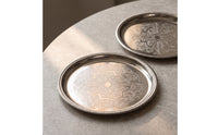 2 Pieces Stainless Steel Coasters Easy to Clean Coasters with Raised   Silver for Cafes, Hosts, Beverage Presentation