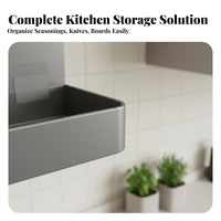 No-Drill Installation Modular Kitchen Rack Multi-Functional Wall Shelf Space-Saving Design Household Storage Strong Load-Bearing for Renters, Homeowners, Students, over Counter, Adjacent Sink, Pantry, Bathroom