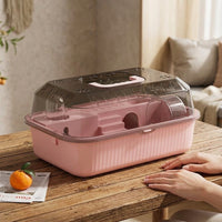 Transparent Hamster Cage with Handle, Luxury Acrylic Hamster Habitat Made of Synthetic Resin, Portable Outdoor Hamster Cage for Transparent Viewing