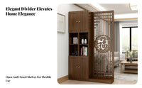 Partition Screen Cabinet Modern Design Hollow Carved Partition Multi-Functional Entryway Storage Divider for Homeowners, Apartment Dwellers, Bedroom