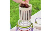 Yogurt Salad Container with Strap Leak-Resistant Portable Fruit Cup Cute Design Snack Container with Colander Insert for Travel