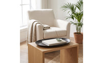 Oval Serving Tray Low-Profile Aluminum Tray Vintage-Retro-Styled Platter for Tea Service, Living Room