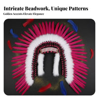Vibrant Feathers Large Feather Headdress Gender-Neutral Design Feather Headdress Lightweight for Performers, Cosplayers, Halloween