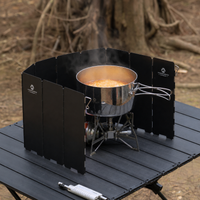 Foldable Wind Screen for Outdoor Cooking, 10 Panels, Aluminum Alloy, Lightweight, Windproof & Stable, with Carrying Bag