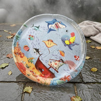 Marine Animal Water Play Mat Thickened Inflatable Water Mat Sealed Baby Splash Pad Smooth Vinyl for Tummy Time, Crawling Practice