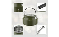 Camping Kettle Stainless Steel Kettle with Heat-Resistant Handle Boiling Water Pot Portable for Campers, Outdoor Cooking, Picnic