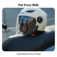 Helmet 3C Certified Half Face Helmet Warm Lining Shielded Headwear for Women, Commuters, Winter, Commuting, City Riding