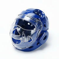 Taekwondo Helmet with Face Guard Thickened Ear Protection Full Face Fighting Arts Helmet Impact Resistant Secure Gear for Training, Competition