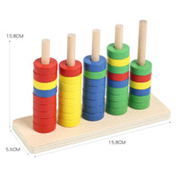 4-Color Stacking Rings Game Reasoning Thinking Color Sorting Stacking Toy Focus Training Child-Centered Sorting Toy for Children 3-6 Years, Preschool