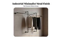 DIY Industrial Pipe Clothing Rack Easy to Assemble Wall Mounted Clothes Rack Space Saving Heavy Duty Garment Bar Multi-Purpose for Boutique Owners, Homeowners, Retailers, Bedroom, Laundry Room, Entryway, Retail Shop