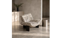 Solid Wood Retro Single Sofa Hotel Design Single Sofa Chair Upholstered 1 Piece High-Density Foam for Living Room