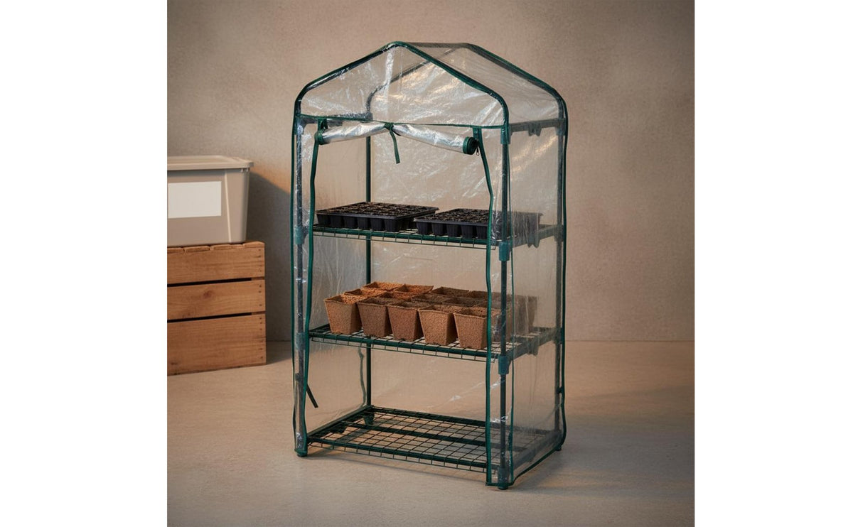 3 Tier Greenhouse Rainproof PVC Greenhouse Tent Waterproof Mini Plant House for Gardeners