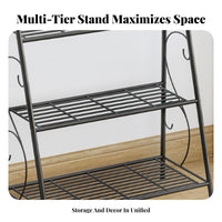 Floor-Standing Multi-Tier Pot Stand Modern design 3-Tier Stepped Plant Stand Space-Saving Flower Shelf Sturdy Frame for Gardeners, Homeowners, Apartment Dwellers, Living Room, Balcony, Indoor, Outdoor