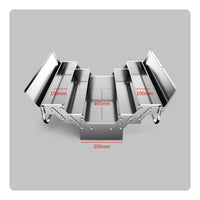 Three-Layer Tool Box Reflective Stainless Steel Tool Box Folding Metal Toolbox Rust Resistant Portable Organizer Easy to Clean