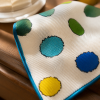 Hand-Painted Polka Dot Mulberry Silk Scarf for Hair and Neck Decoration