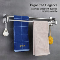 Bathroom Towel Rail, Drill Wall Mounted Rack for Homeowners, Premium 304 Stainless Steel Kitchen Hanger, Heavy Duty Hand for
