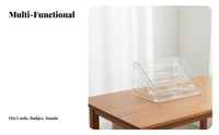 Clear Acrylic Display Stand Space-Saving Multi-Level Pin Holder Easy to Clean Tiered Display Stand for Collectors, Anime Fans, Desktop, Vanity