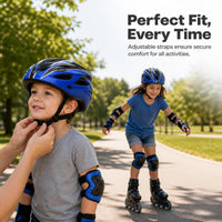 Kids' Adjustable Helmet and Protective Gear Set for Cycling, Skateboarding, and Scooter Riding