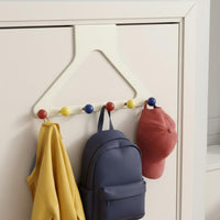No-Drill Installation over-the-Door Hook Rack Heavy Duty 6-Hook Clothes Hanger Tangle-Snag-Resistant Round Hooks Household Storage for Bedroom, Entryway, Bathroom