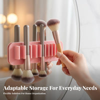 Makeup Brush Dehydrating Rack Easy to Clean Silicone Makeup Brush Holder Portable Desktop Cosmetic Tool Stand for Women, Dressing Table, Bedroom