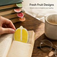 Cute Fruit-Shaped Acrylic Bookmark Set - Transparent INS Style Gift Bookmarks