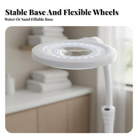 Stepless Dimming Shadowless Beauty Lamp Adjustable Brightness Esthetician Floor Lamp Stable Base Lighted Magnifier Stand Hands Shadowless for Nail Technicians Artists, Salon, Close Work, Oral Health Medical Office, Reading