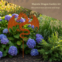 Rustic Iron Garden Stake Decor - Butterfly, Sun, Bee, Bird Designs for Yard & Planter