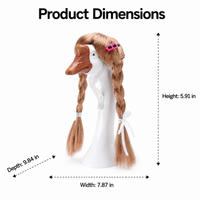 Ivory Wig Beanie, Handmade Crocheted Synthetic Fiber Wigs for Cosplay, Funny Wigs for Halloween Parties