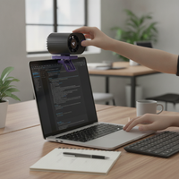 Portable Clip-On Desk Fan with 100 Speeds, Digital Display, and Semiconductor Cooling