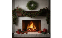 Easy to Hang Christmas Evergreen Wreath Realistic Look Artificial Greenery Garland Festive Design Evergreen Garland Long-Lasting Material for Entryway, Mantel, Wall