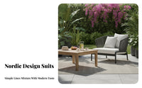 2 Pieces Nordic Design Wicker Loveseat Set space-saving Size Woven Loveseat and Table Comfortable paddings Outdoor Furniture weather-resistant for pairs, Apartment Dwellers, property owners, Balcony, Garden, Courtyard, rearyard