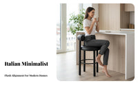 Modern Counter Stool with Backrest Italian Bar Chair Design Chair Integrated Footrest Padded Seat for Restaurant Owners, Adults
