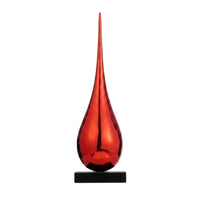 Teardrop Sculpture Sleek Sculpture with Marble Base Minimalistic Sculptural Decorative Piece for Living Room, Office Lobby