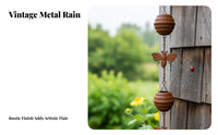 Easy to Install Bee Rain Chain Rustic Finish Rain Catcher Chain Makes Soothing Sound for Gardeners, Garden, Patio, Porch
