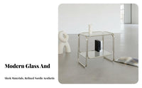 Minimalist Design Clear Multi-Tier Table Modern Aesthetic Wavy Transparent Table Space-Saving Nightstand Easy to Clean for Apartment Dwellers, Interior Designers, Living Room, Bedroom, Small Spaces, Entryway