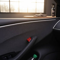 Self-Adhesive Carbon Fiber Door Button Sticker Scratch Protection Car Door Switch Button Sticker Wear-Resistant Strong Adhesion