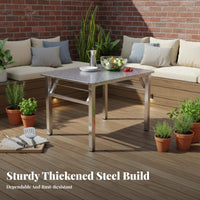 Foldable Design Collapsible Square Camp Table Space-Saving Portable Furniture Easy Storage sturdyDuty for outsidedoor lovers, Families, event Hosts, Dining, Barbecue, Patio, Camping